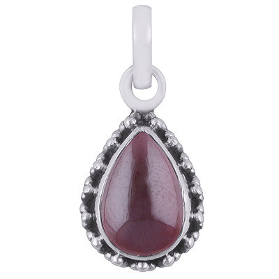Alluring Oxidised Rawa Work Around Garnet Pear Shape 925 Sterling Solid Silver Pendants - R101721-22