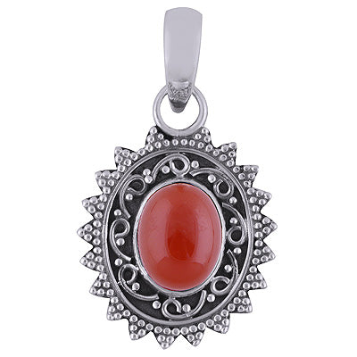 Carnelian 925 Sterling Silver Pendant - R101736-7