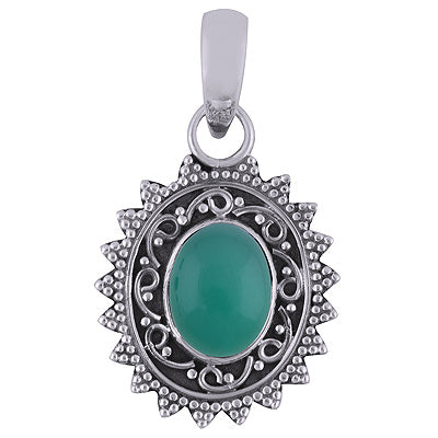 Green Onyx 925 Sterling Silver Pendant - R101736-8