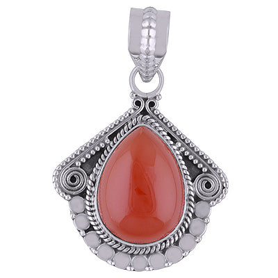 Carnelian 925 Sterling Silver Pendant - R101743-6