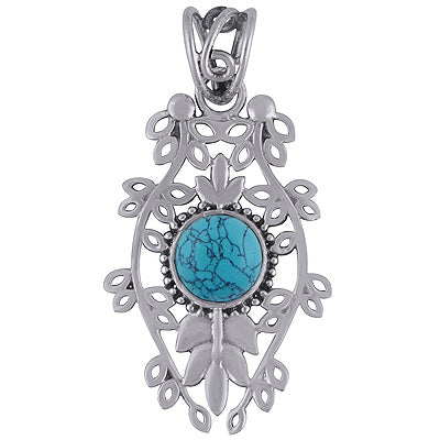 Turquoise 925 Sterling Silver Pendant - R101768-3