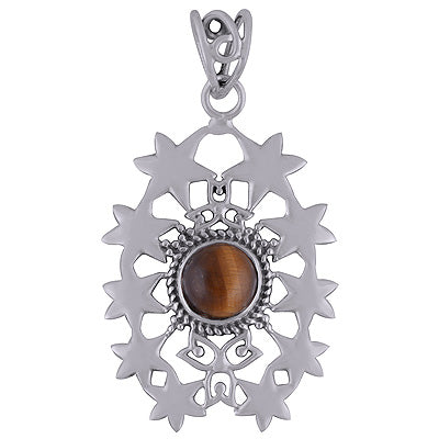 Tiger's Eye 925 Sterling Silver Pendant - R101769-8
