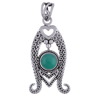 Green Onyx 925 Sterling Silver Pendant - R101772-7
