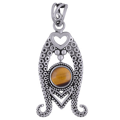 Tiger's Eye 925 Sterling Silver Pendant - R101772-8