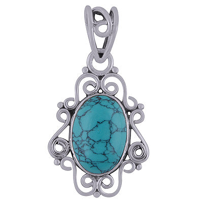 Turquoise 925 Sterling Silver Pendant - R101783-2