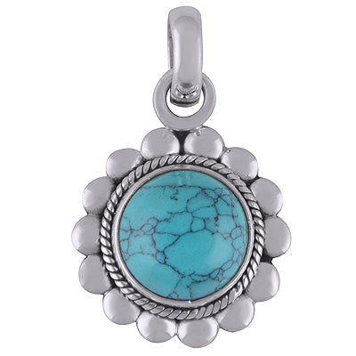 Turquoise 925 Sterling Silver Pendant - R101804-2