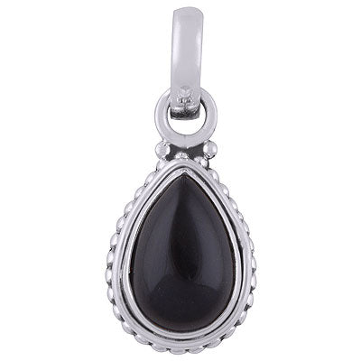 Gorgeous Rawa Work Around Black Onyx Pear Shape 925 Sterling Solid Silver Pendants - R101813-11
