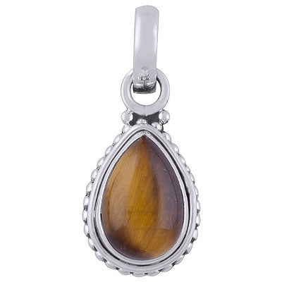Gorgeous Rawa Work Around Tiger's Eye Pear Shape 925 Sterling Solid Silver Pendants - R101813-8