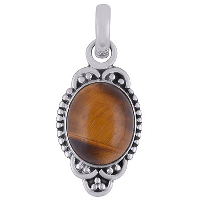 Tiger's Eye 925 Sterling Silver Pendant - R101826-8