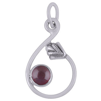 Gorgeous Arrow Around Garnet Round Shape 925 Sterling Solid Silver Pendant - R101884-2