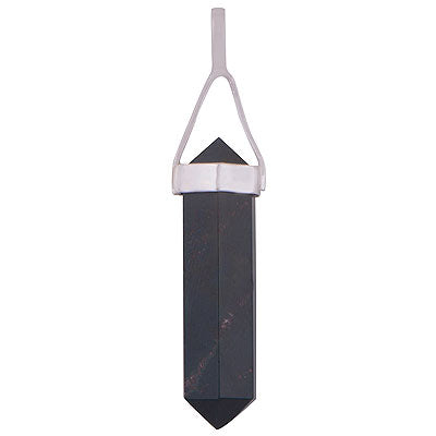 Beautiful Pencil Shape Gemstone Seated Blood stone 925 Sterling Solid Silver Pendant - R101886-14