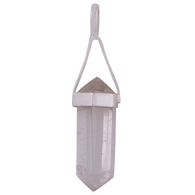 Beautiful Pencil Shape Gemstone Seated Crystal 925 Sterling Solid Silver Pendant - R101886-16