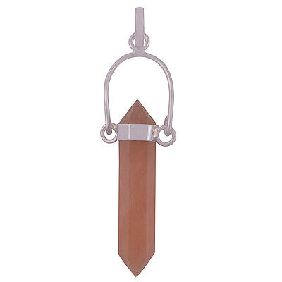 Alluring Pencil Shape Gemstone Aventurine 925 Sterling Solid Silver Pendant - R101891-2