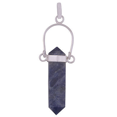 Alluring Pencil Shape Gemstone Sodalite 925 Sterling Solid Silver Pendant - R101891-7