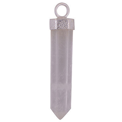 Beautifully handcrafted Pencil Shape Gemstone Crystal 925 Sterling Solid Silver Pendant - R101893-21