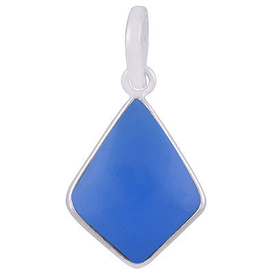 Alluring Gemstone Blue Chalcedony Kite Shape 925 Sterling Solid Silver Pendant - R101910-7