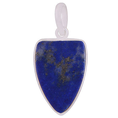 Gorgeous Gemstone Lapis Shield Shape 925 Sterling Solid Silver Pendant - R101911-4