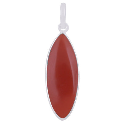 Gorgeous Elongated Gemstone Carnelian Marquise Shape 925 Sterling Solid Silver Pendant - R101913-5