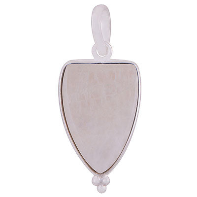 Gorgeous Gemstone Rawa Work Around Rainbow Moonstone Shield Shape 925 Sterling Solid Silver Pendant - R101918-2