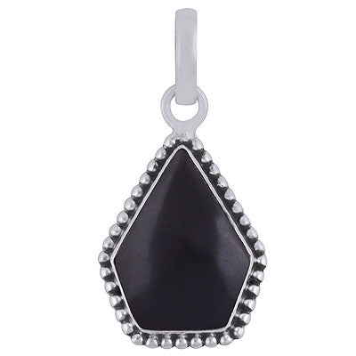 Stunning Rawa Work Around Black Onyx Pentagon Shape 925 Sterling Solid Silver Pendants - R101924-14
