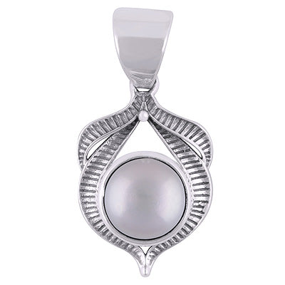Beautiful Handcrafted Oxidised Work Around Pearl Round Shape 925 Sterling Solid Silver Pendants - R101938-15