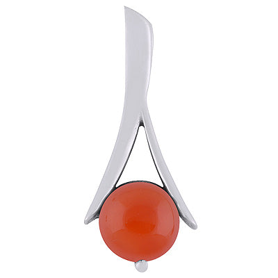 Alluring Seated Carnelian Round Shape 925 Sterling Solid Silver Pendant - R101944-7