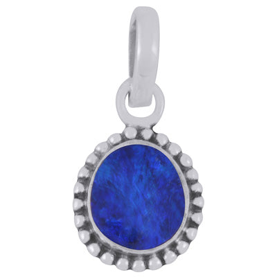 Stunning Oxidised Rawa Work Around Australian Opal Fancy Shape 925 Sterling Solid Silver Pendant - R101974-66