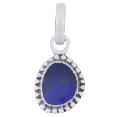 Stunning Oxidised Rawa Work Around Australian Opal Fancy Shape 925 Sterling Solid Silver Pendant - R101974-67