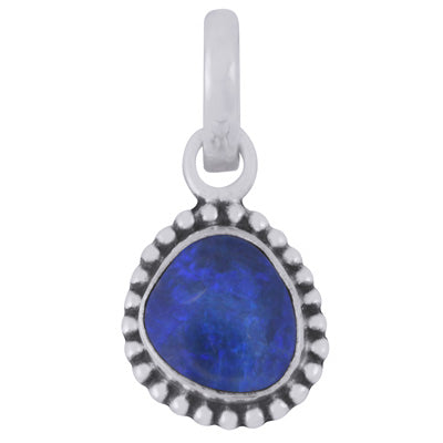 Stunning Oxidised Rawa Work Around Australian Opal Fancy Shape 925 Sterling Solid Silver Pendant - R101974-68