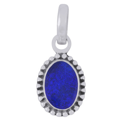Stunning Oxidised Rawa Work Around Australian Opal Fancy Shape 925 Sterling Solid Silver Pendant - R101974-78