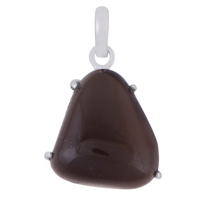 Gorgeous Abstract Cut Gemstone Smoky Topaz Fancy Shape 925 Sterling Solid Silver Pendant - R101982-65