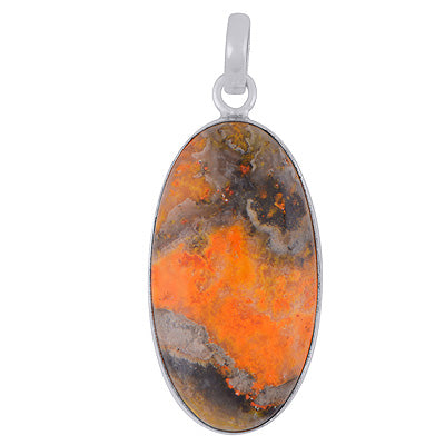 Gorgeous Plain BumbleBee Jasper Oval Shape 925 Sterling Solid Silver Pendant - R101985-15