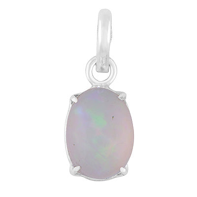 Beautiful Prong Setting Around Ethiopian Opal Oval Shape 925 Sterling Solid Silver Pendants - R101992-48