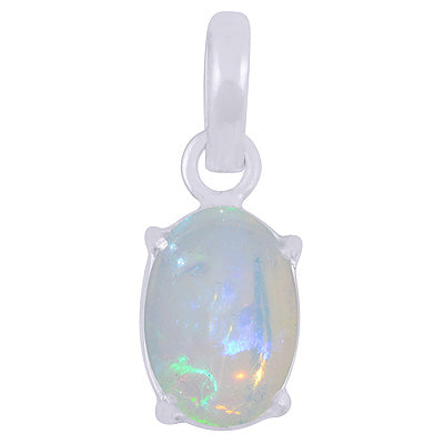 Beautiful Prong Setting Around Ethiopian Opal Oval Shape 925 Sterling Solid Silver Pendants - R101992-58