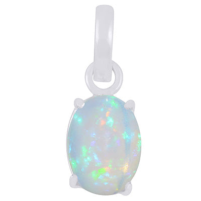 Beautiful Prong Setting Around Ethiopian Opal Oval Shape 925 Sterling Solid Silver Pendants - R101992-60