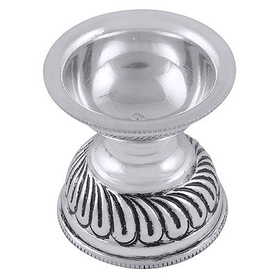 Gorgeous Oxidised Handcrafted Plain 925 Sterling Solid Silver Diya Stand - R1020000-2