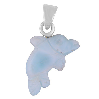 Alluring Fish Carved out of Gemstone Larimar 925 Sterling Solid Silver Pendant - R102001-21