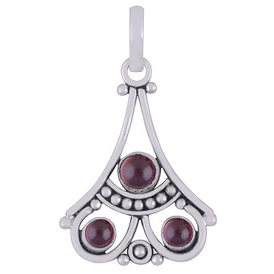 Gorgeous Gemstone Rawa & Wire Work Around Garnet Round Shape 925 Sterling Solid Silver Pendants - R102058-2