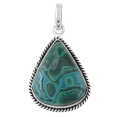 Authentic Wire Work Around Azurite Pear Shape 925 Sterling Solid Silver Pendants - R102070-8