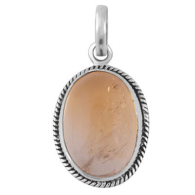 Authentic Wire Work Around Citrine Oval Shape 925 Sterling Solid Silver Pendants - R102071-2