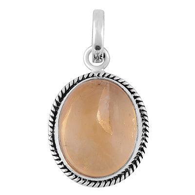 Authentic Wire Work Around Citrine Oval Shape 925 Sterling Solid Silver Pendants - R102071-3