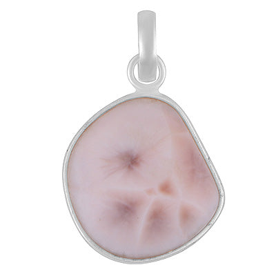 Beautifully Handcrafted Bezel With Gemstones Pink Larimar Fancy Shape 925 Sterling Solid Silver Pendant - R102090-13