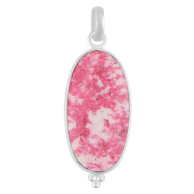 Minimal Rawa Natural Bezel Thulite Oval Shape 925 Sterling Solid Silver Pendant - R102092-2