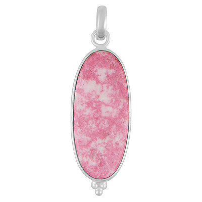 Minimal Rawa Natural Bezel Thulite Oval Shape 925 Sterling Solid Silver Pendant - R102092-3