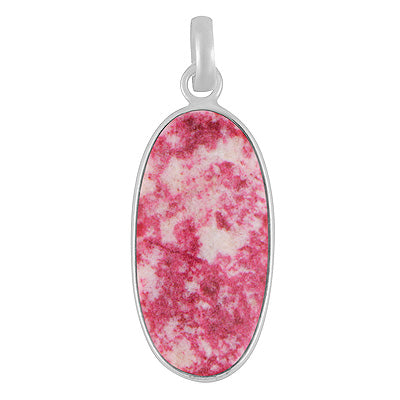 Beautiful Handmade Bezel Thulite Oval Shape 925 Sterling Solid Silver Pendant - R102093-2