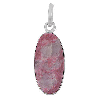 Gorgeous Plain Collet Thulite Oval Shape 925 Sterling Solid Silver Pendant - R102096-2