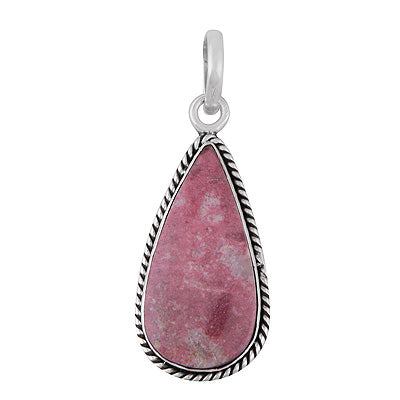 Gorgeous Twisted Wire Work Around Thulite Pear Shape 925 Sterling Solid Silver Pendant - R102097-3