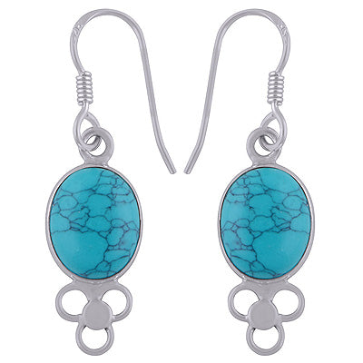 925 Sterling Silver Turquoise Earrings - R1500241-3