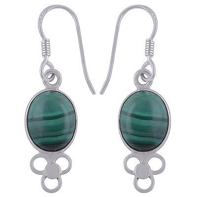 925 Sterling Silver Malachite Earrings - R1500241-8