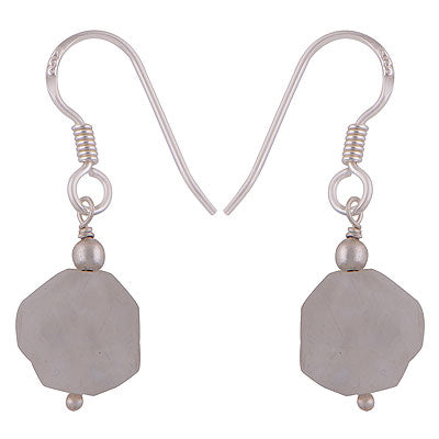 Gorgeous Rawa on Beautiful Rough Rainbow Moonstone Raw Shape 925 Sterling Solid Silver Dangle Earrings - R1500323-13